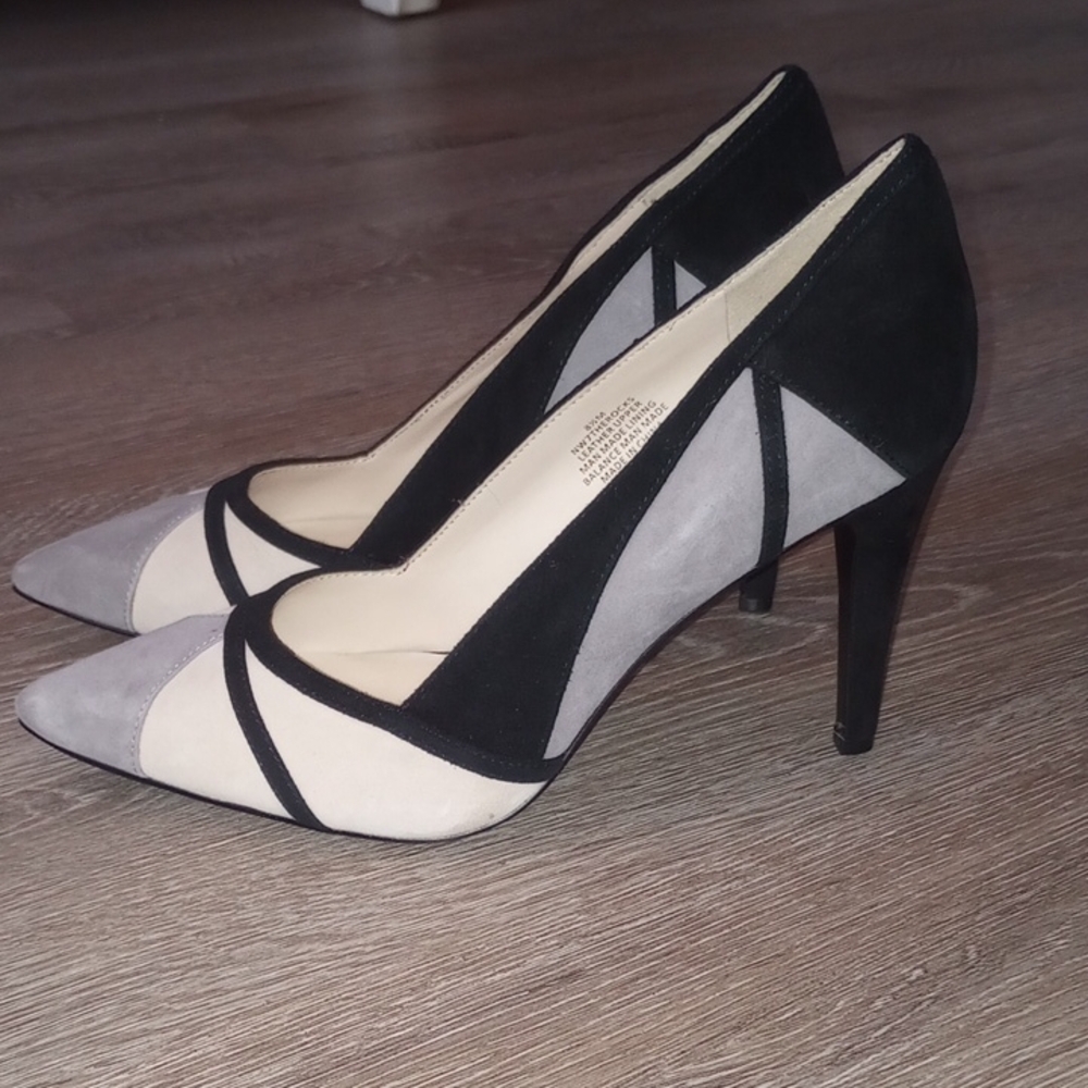 Nine West Black and Gray Heels